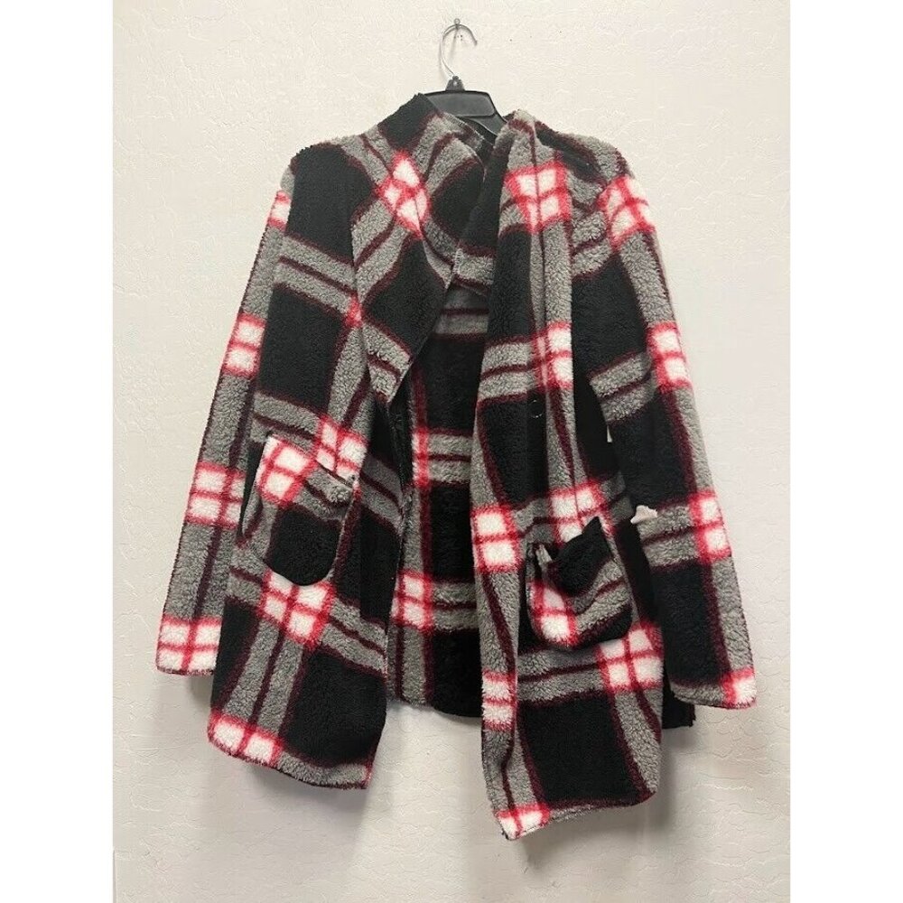 P.J. SALVAGE Women's Multicolor plaid coat Medium